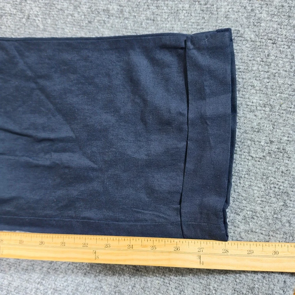 Polo Ralph Lauren Classic Fit Navy Linen Silk Cotton Cuffed Pants Mens 40/32